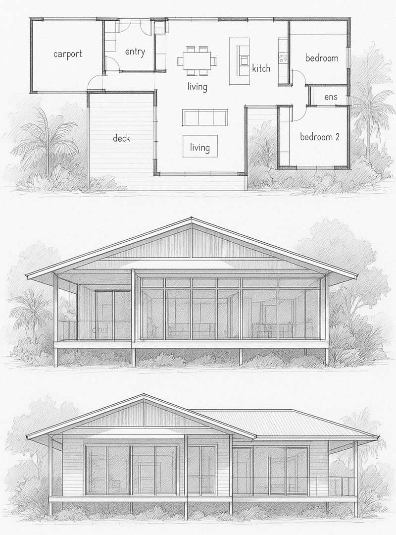 architect drawings of Whitsundays home
